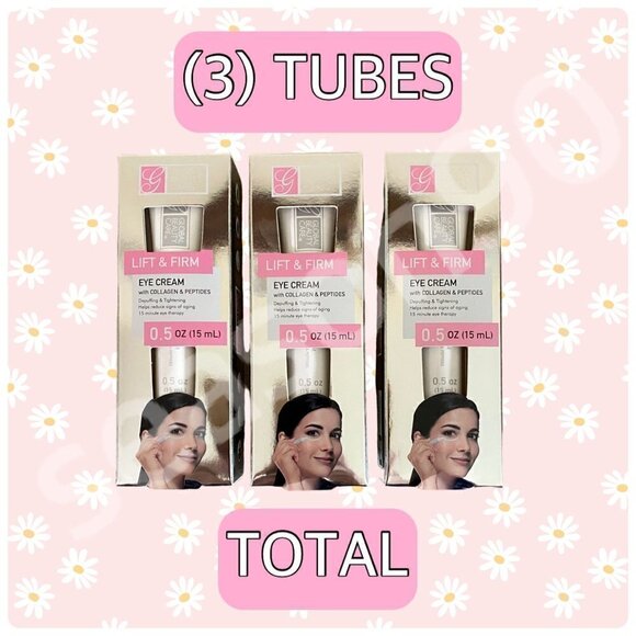 SET of (3) Global Beauty Care Lift & Firm Eye Cream with Collagen & Peptides NIB - Picture 3 of 9